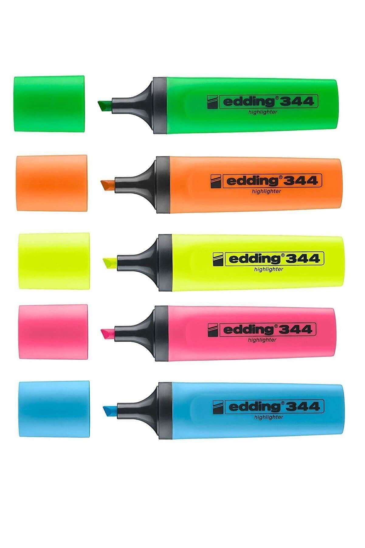 Edding 344 Fosforlu Kalem 5'li Set Karışık