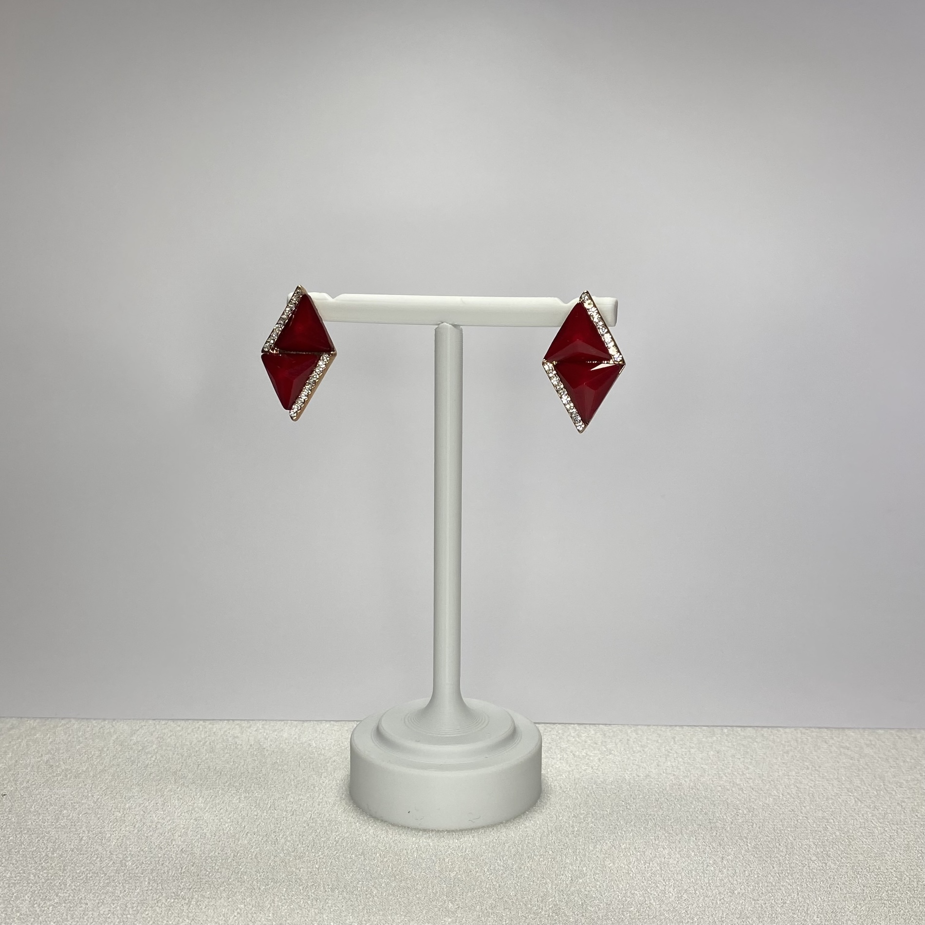 Kırmızı Geometrik Küpe