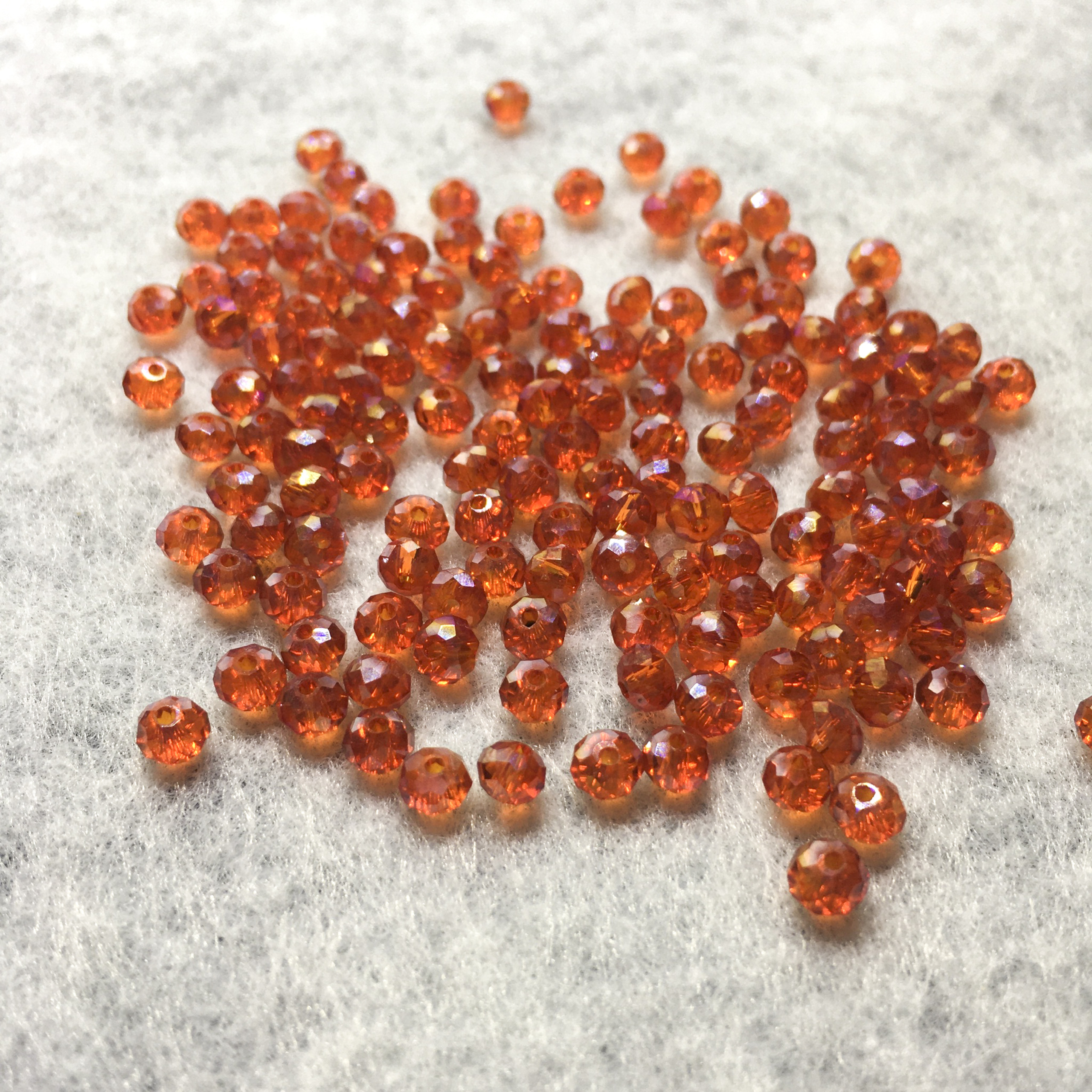 Rondelle Turuncu Çek Kristal – 4mm
