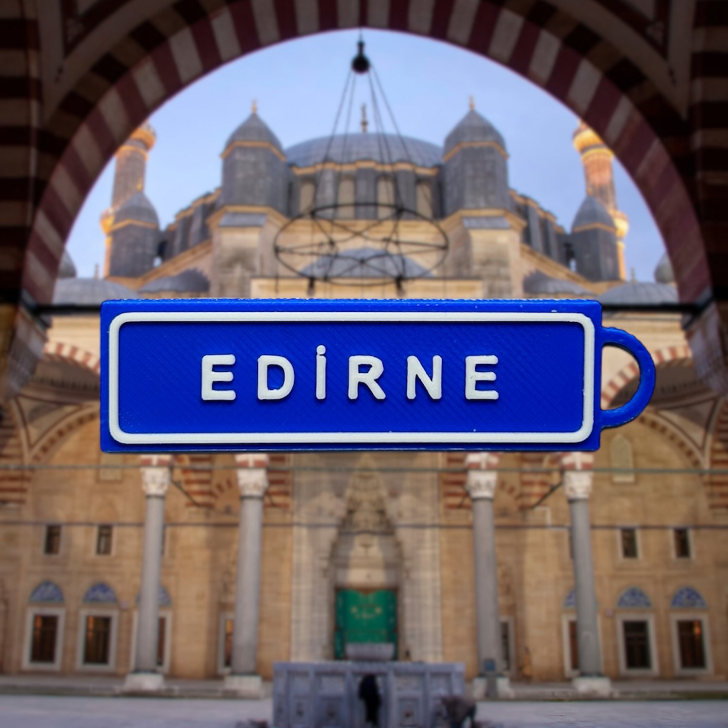 Memleketim Edirne Tabela Anahtarlık