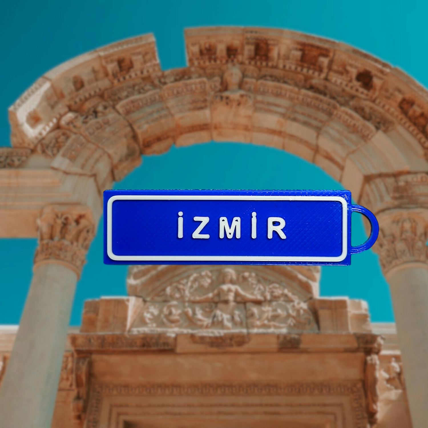 Memleketim İzmir Tabela Anahtarlık