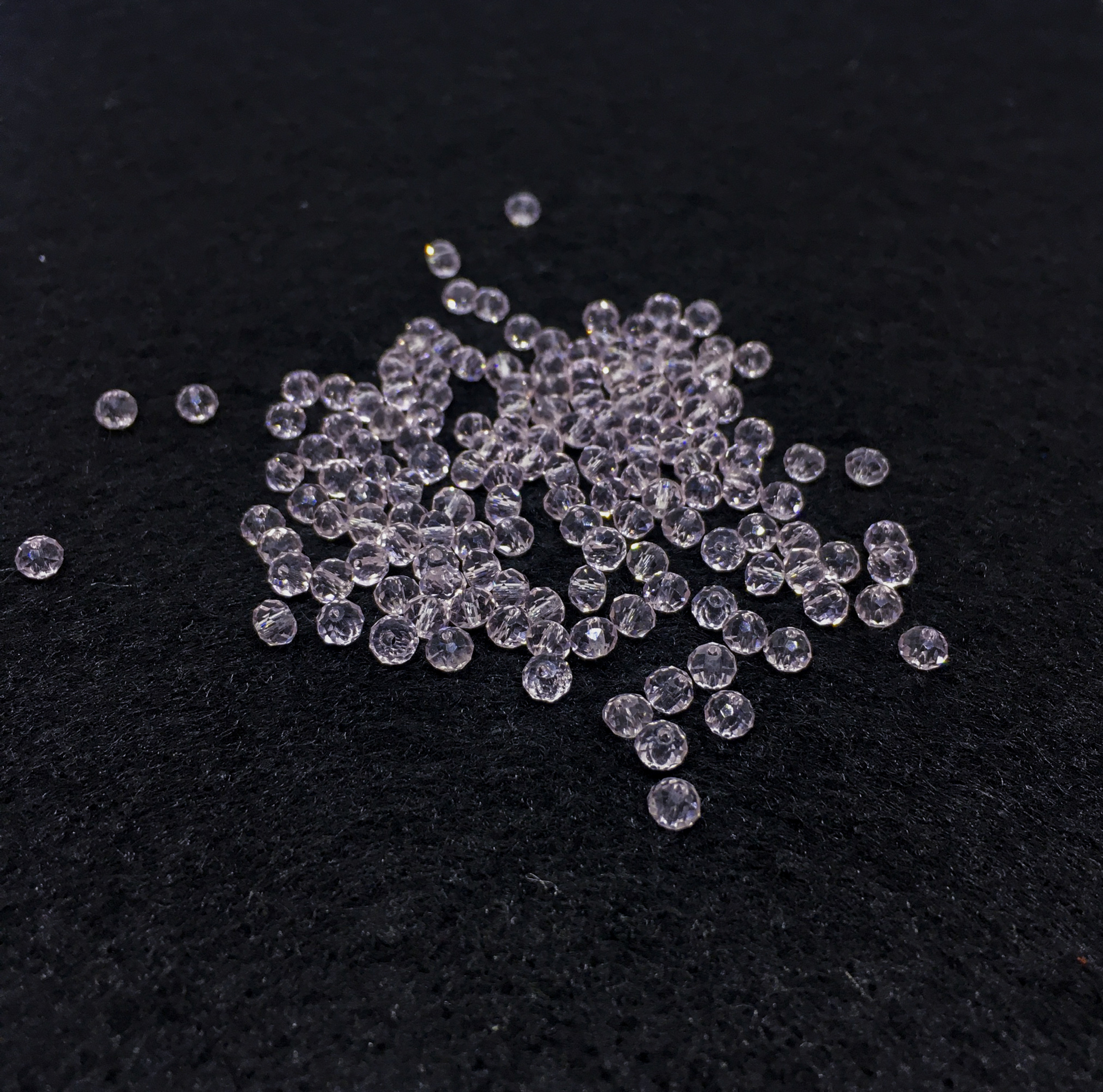 Rondelle Pembe Çek Kristal - 4mm